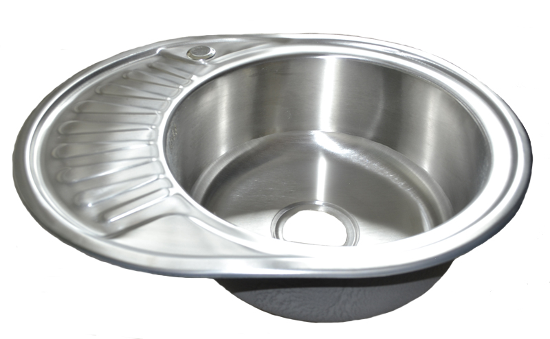 Spülbecken Edelstahl 304 Einbauspüle oval 1 Becken Ablage Küchenspüle